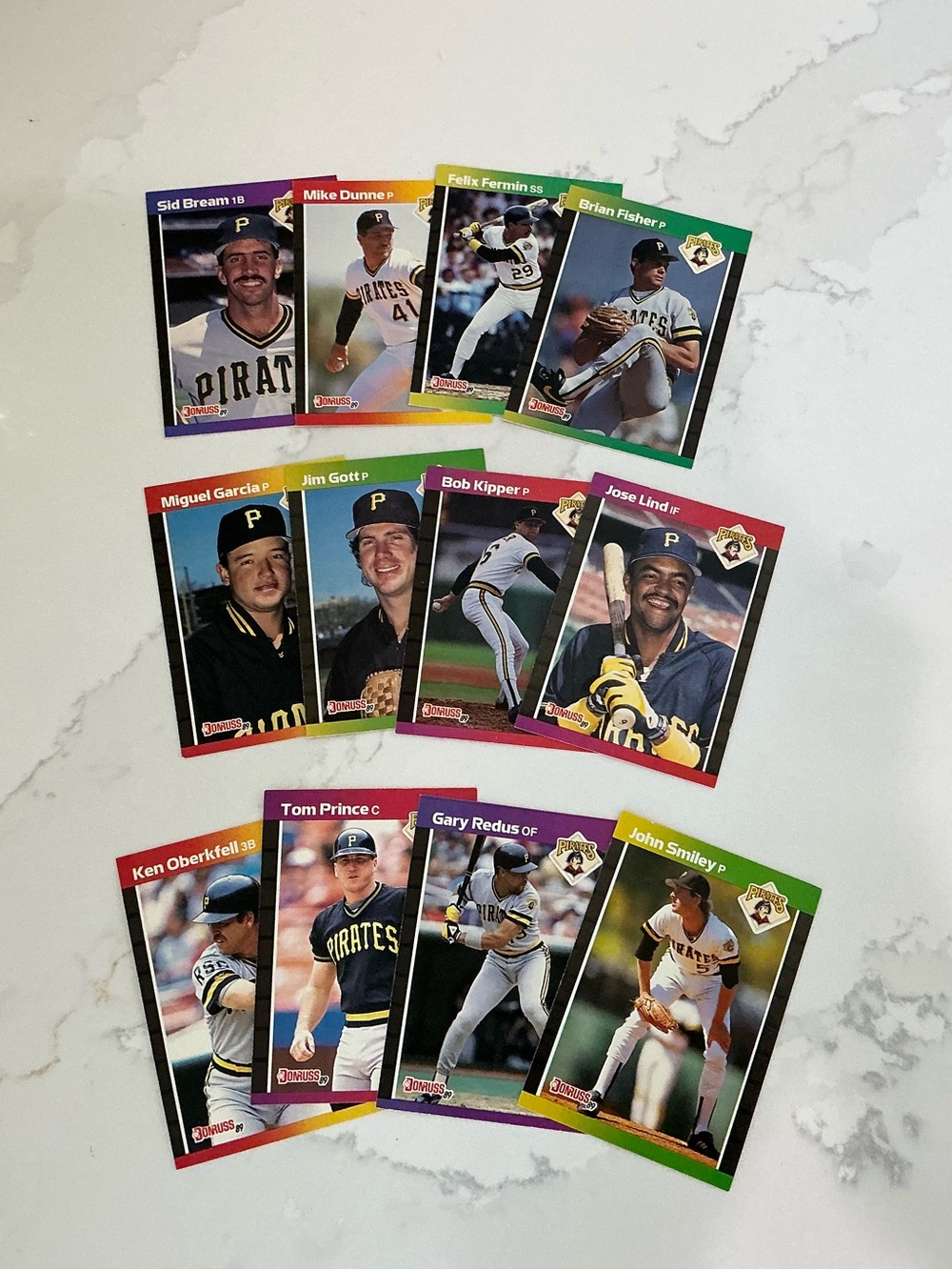 Baseball Trading Cards 89 Donruss Pittsburgh Pirates Lot of 12